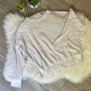 PROLOGUE | Cream White Loose Knit Slightly Cropped Raglan Sleeve Sweater (L)